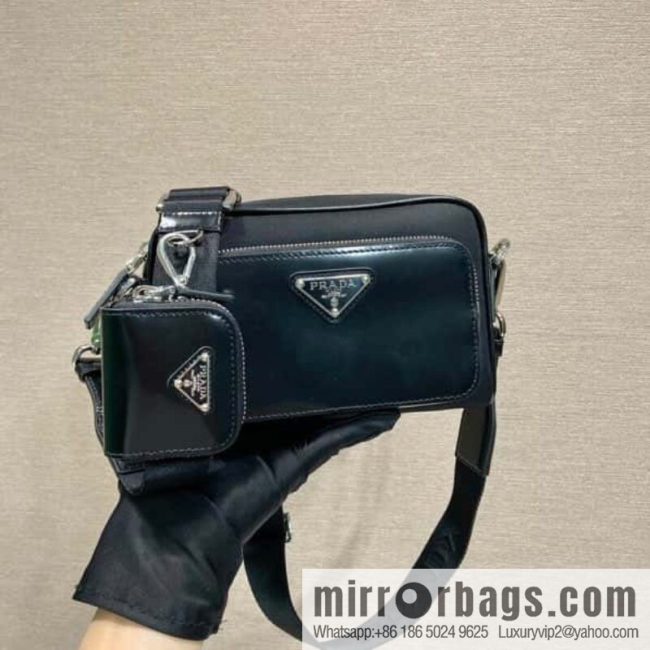PRADA Re-Nylon with glossy leather (fabric) crossbody bag 2VH172