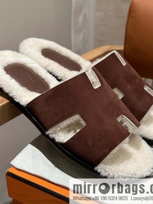 Hermès Australia imported lamb wool lzmir series men\'s sandals