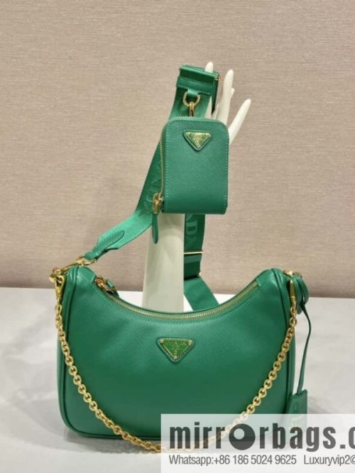 PRADA Prada 3-in-1 nylon Hobo hand carry/underarm bag 1BH204 full leather/gold hardware