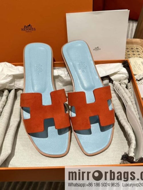 Hermès leather outsole H slippers, color matching