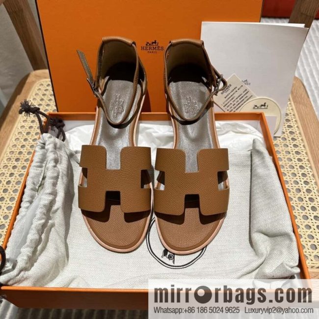 Hermès imported Italian cowhide, new small sandals