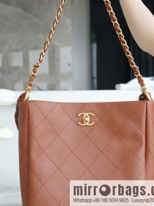 CHANEL 23A New HOBO hippie bag AS4210 caramel color