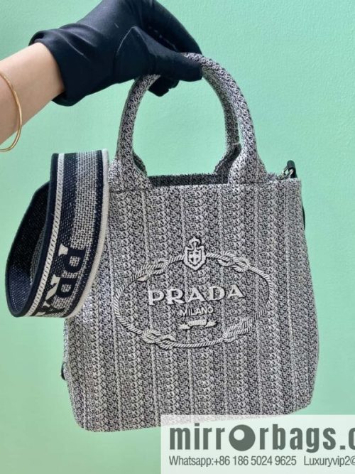 Prada embroidery tote bag 1BA343