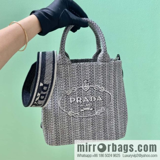 Prada embroidery tote bag 1BA343