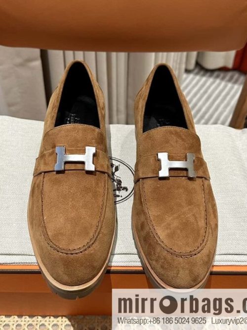 Hermès calfskin Faubourg loafers