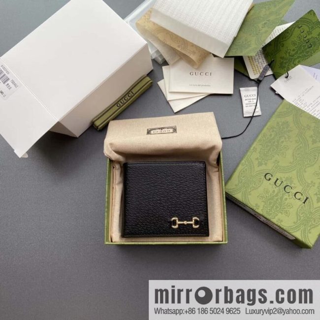 GUCCI ornament horse title buckle double fold wallet model number 700462 DJ20G 1000