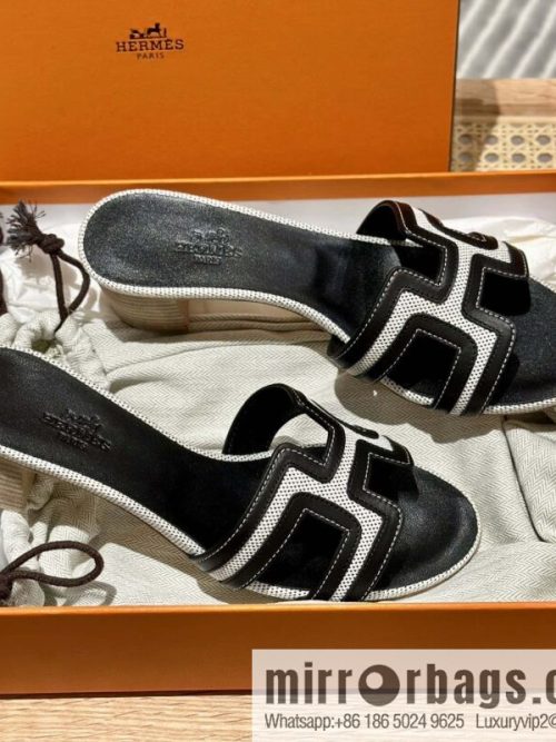 Hermes, black patchwork heels