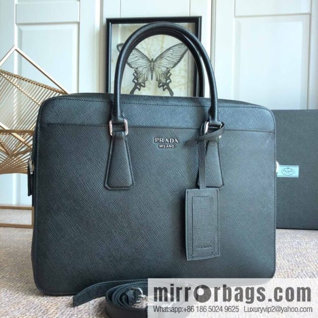 PRADA Prada imported original thick cross pattern new men\'s bag 2VE368 loose word label/black