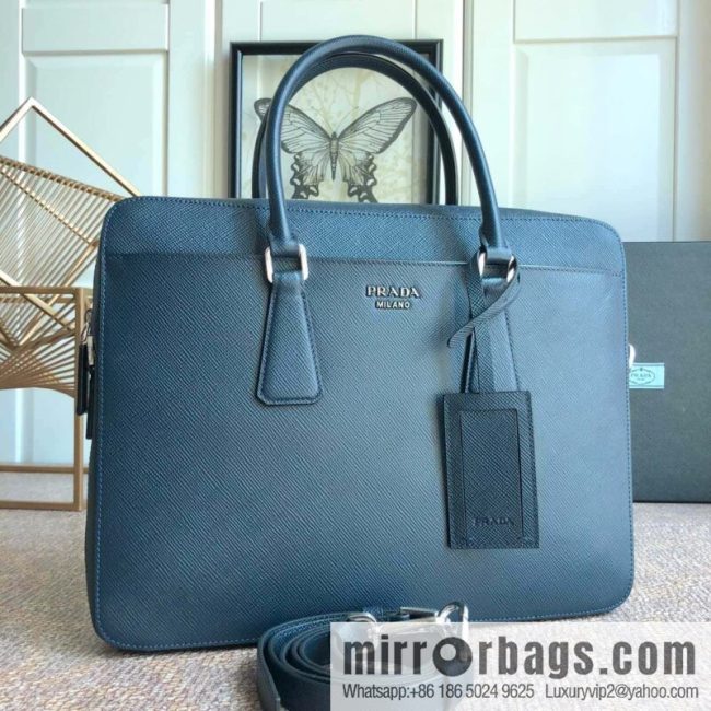 PRADA Prada imported original thick cross pattern new men\'s bag 2VE368 loose word label/blue