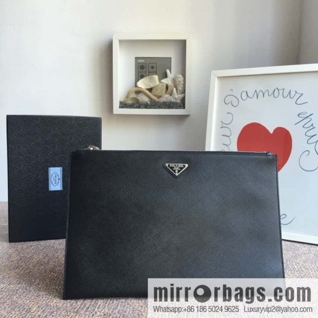 PRADA Prada imported coarse cross pattern leather handbag 2NG001B/005B
