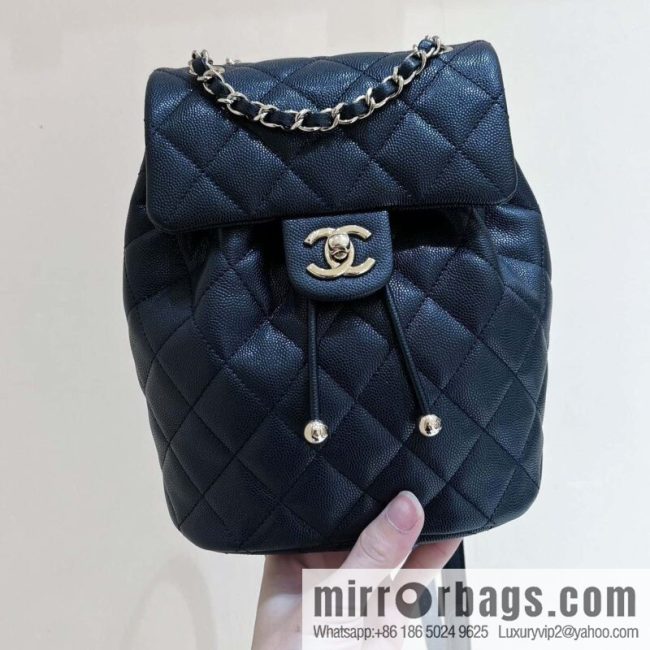 CHANEL 23S spring/summer collection, salzburg double backpack AS4058 black