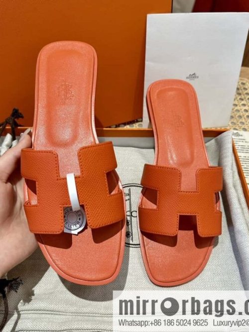 Hermès leather outsole H slippers