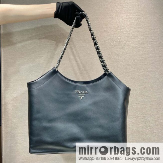 PRADA Prada tote bag 1BA638 white Rat hardware
