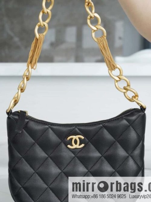 CHANEL 23A Handmade workshop HOBO armpit bag AS4220 black