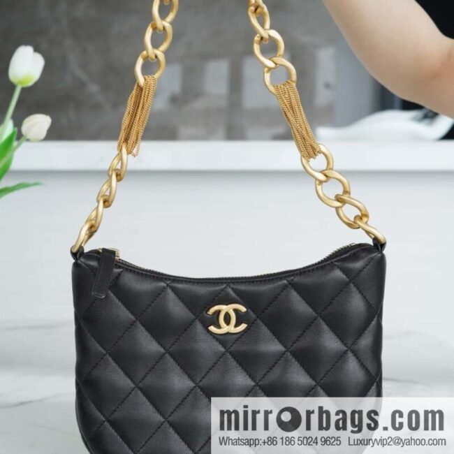 wsxc1699281777303_0-800x8005ibnhcbn1bi33833_20250716035542.jpg CHANEL 23A Handmade workshop HOBO armpit bag AS4220 black