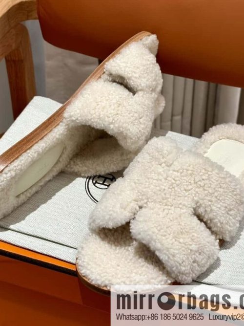 Hermès imported lamb wool lzmir series men\'s sandals
