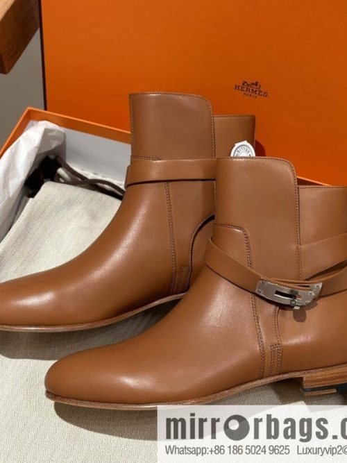 Hermès Kelly Buckle Boots, Brown