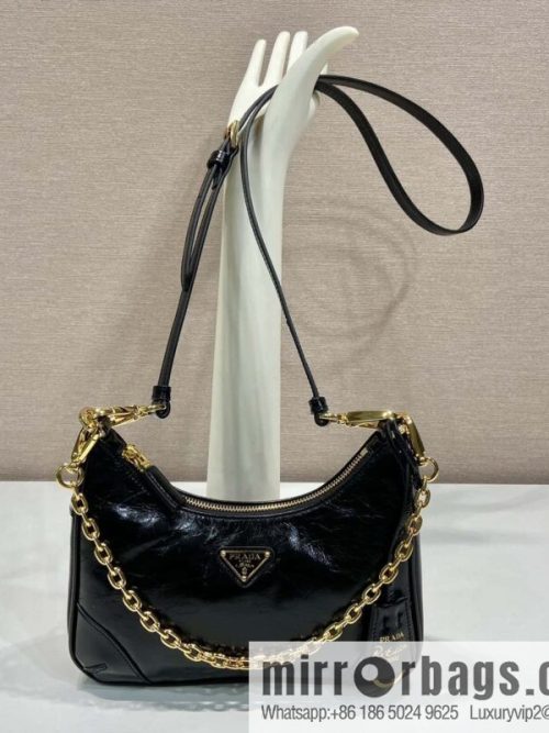 PRADA oil wax leather Hobo1BC204 hand carry/underarm bag/crossbody bag