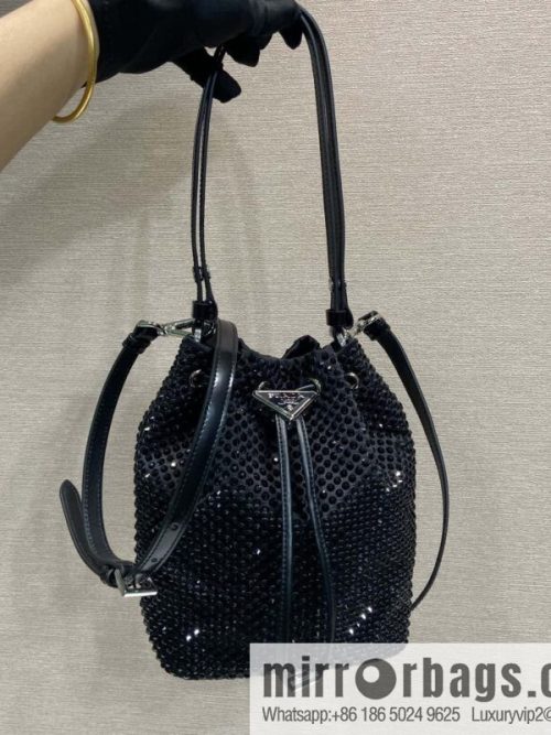 Prada crystal bucket bag 1BE067 new color