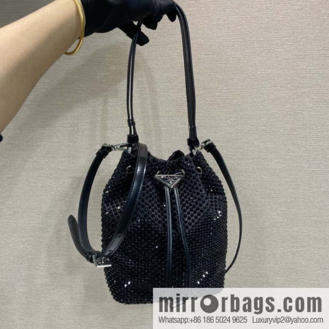 Prada crystal bucket bag 1BE067 new color