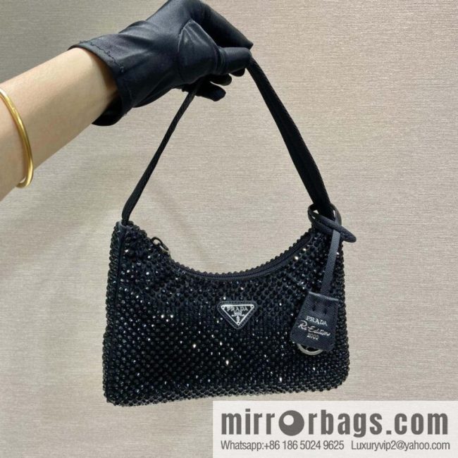 PRADA flash diamond Hobo 2023 new armpit bag 1NE515 flash diamond