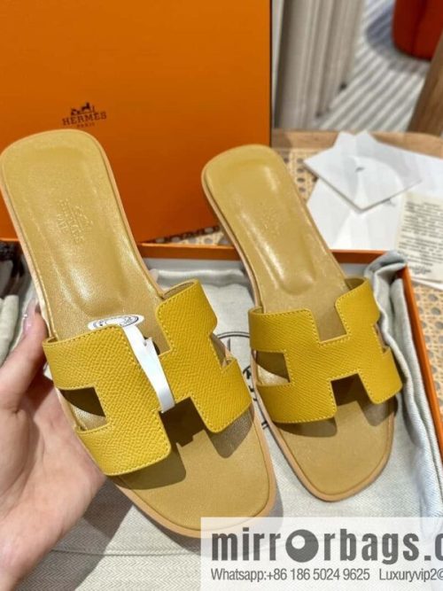 Hermès leather outsole H slippers