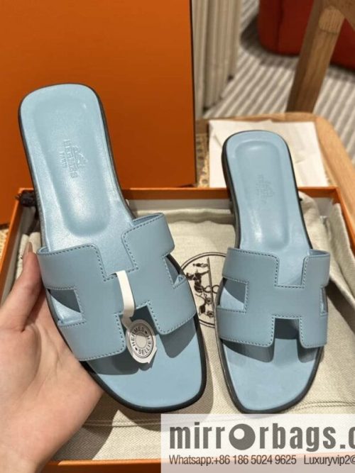 Hermès leather outsole H slippers