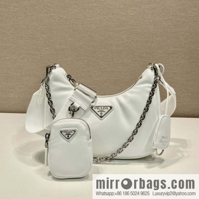PRADA small sheepskin 3-in-1 🎉 1BH204 white