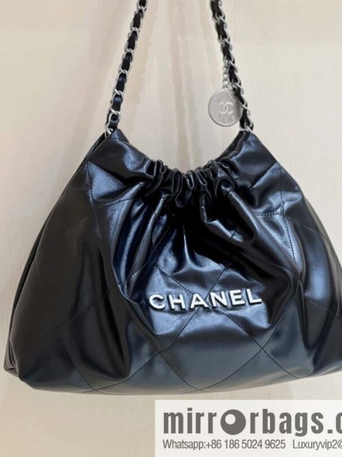 CHANEL 24C early spring vacation series 22 horizontal garbage bag AS4486 silver metal