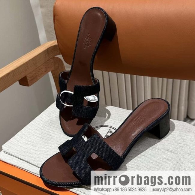 Hermès\' latest popular denim high heels
