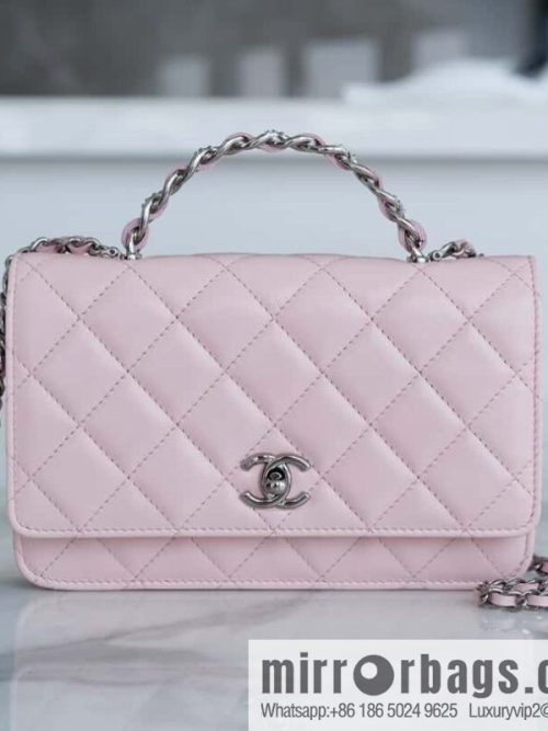 CHANEL 23K new rhinestone handle woc AP3645 pink