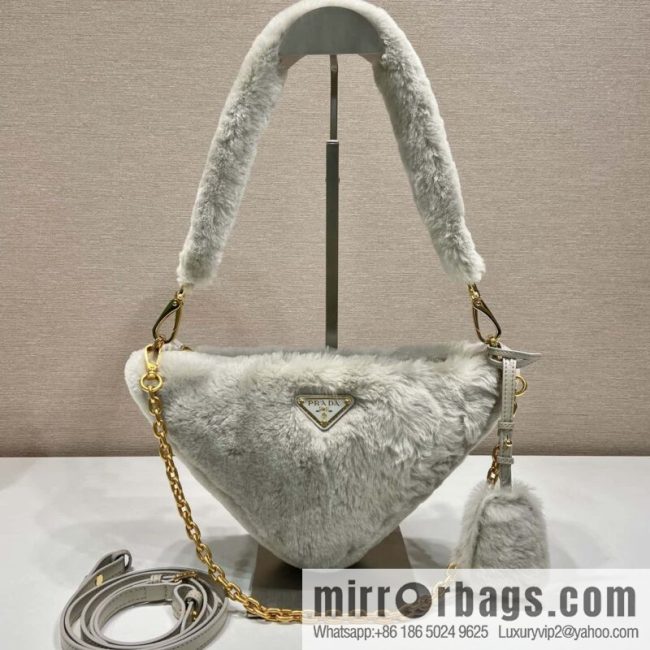 PRADA Prada triangle hair bag 🎉 1NQ044 new goat hair