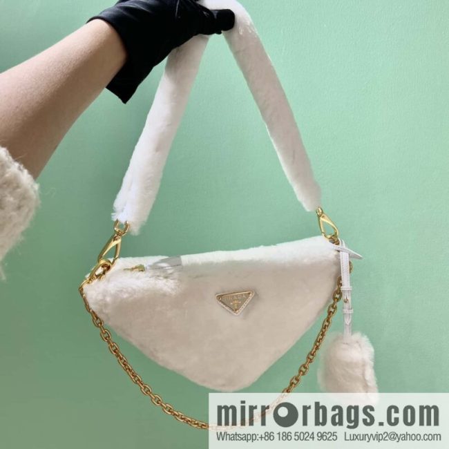 PRADA Prada triangle hair bag 🎉 1NQ044 new goat hair