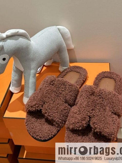 Hermès imported lamb wool lzmir series men\'s sandals
