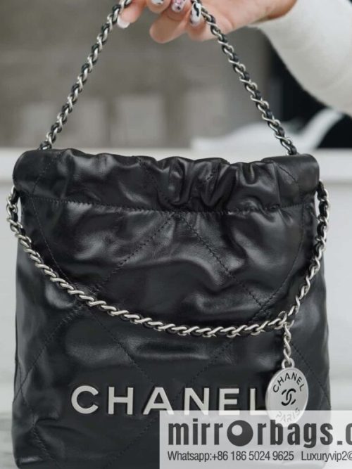 CHANEL 23s spring and summer new 22Mini bag original leather AS3980 black/silver buckle
