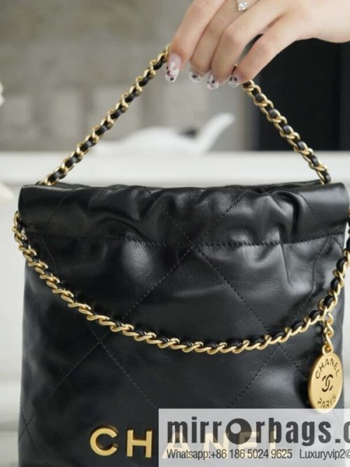 CHANEL 23s spring and summer new 22Mini bag original leather AS3980 black/gold buckle