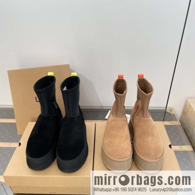 UGG Autumn and winter thick-soled fluffy pencil deep boots