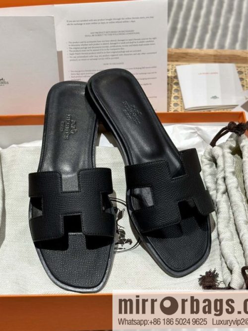 Hermès leather outsole H slippers