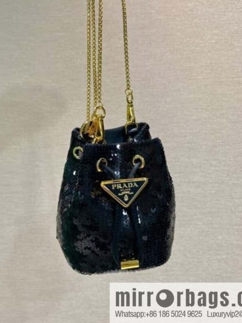 PRADA sequined small bucket 🎉 1NR016 handmade sequins