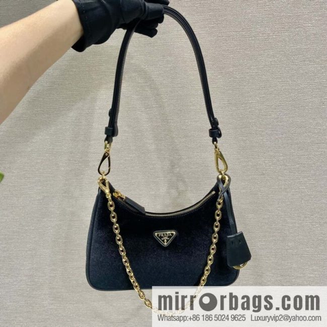 PRADA Velvet Hobo 🎉 1 BC 204 Hand Carry/Underarm Bag/Crossbody Bag