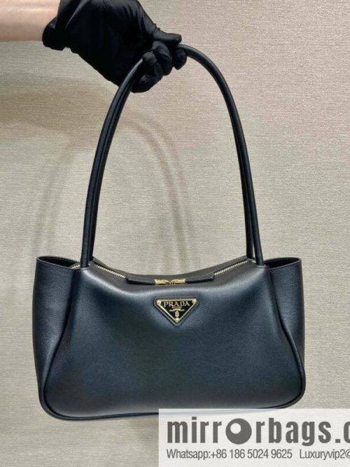 PRADA imported calfskin shoulder backpack 1BA444 black