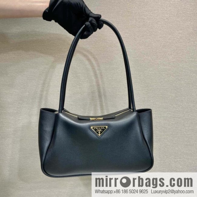 PRADA imported calfskin shoulder backpack 1BA444 black