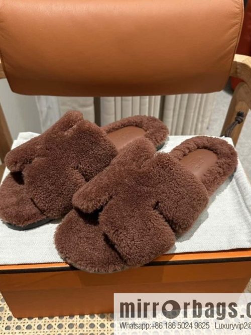 Hermès imported lamb wool lzmir series men\'s sandals