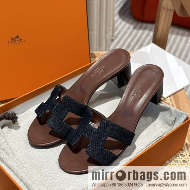 Hermès\' latest popular denim high heels