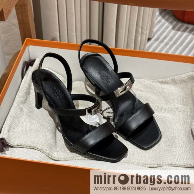 Hermès kelly buckle high-heeled sandals