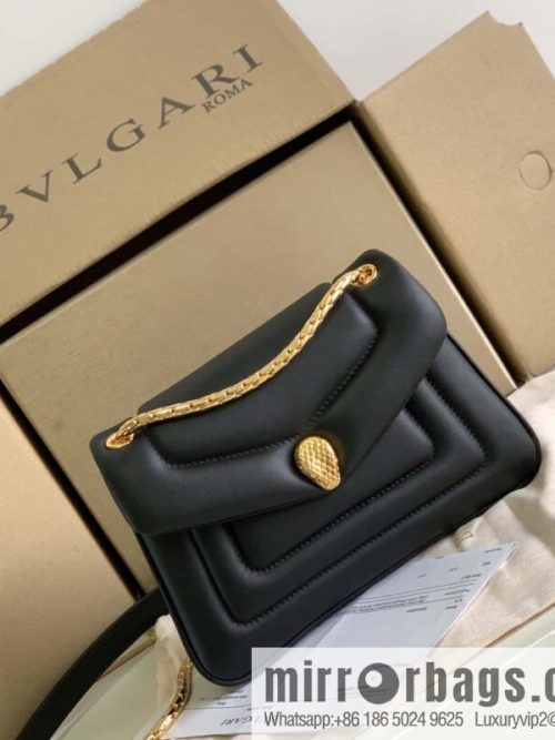 BVLGARI Bulgari SERPENTI REVERSE Small shoulder bag 292123 black 22CM