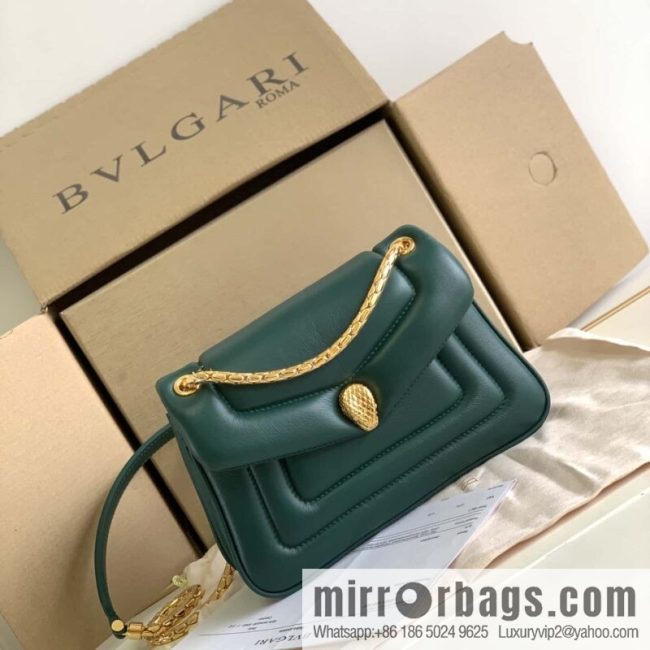 BVLGARI Bulgari SERPENTI REVERSE Small Shoulder Bag 292123 Green 22CM