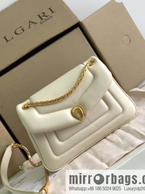BVLGARI Bulgari SERPENTI REVERSE Small Shoulder Bag 292123 White 22CM