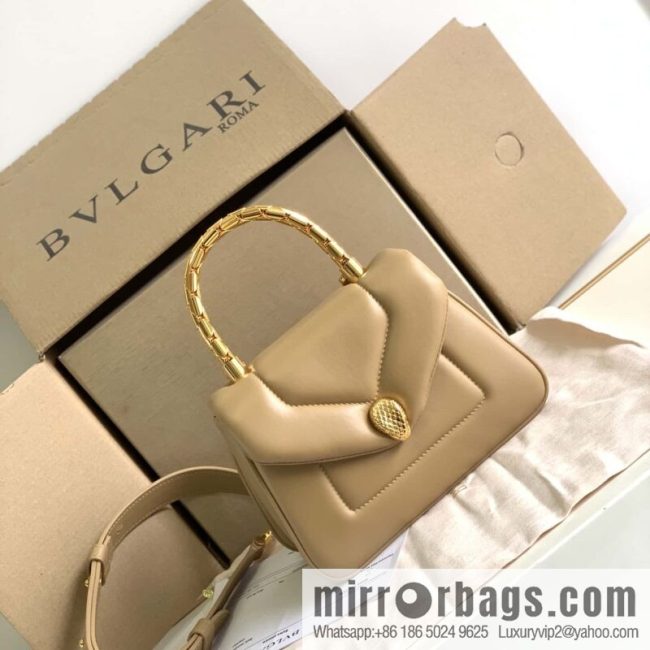 BVLGARI Bulgari SERPENTI REVERSE Small tote bag 292128 Milk tea color 20CM