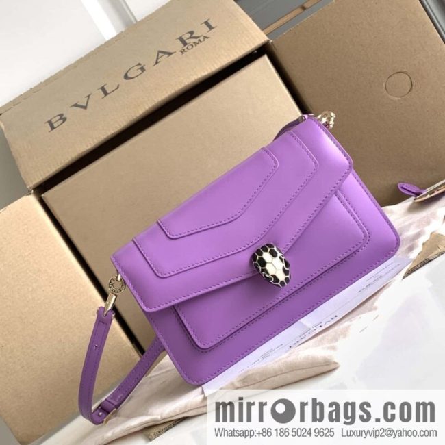 BVLGARI Bulgari EAST-WEST Series Small Shoulder Bag 292103 Light Purple Crystal Lilac 22CM